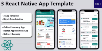 Doctor Appointment Booking + Online Pharmacy + Delivery Boy App Template in React Native - 3 Apps