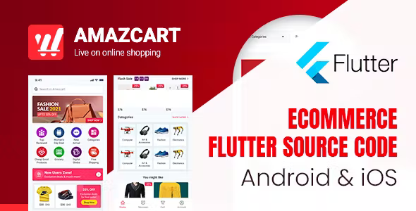 Flutter AmazCart - Ecommerce Flutter Source code for Android and iOS
