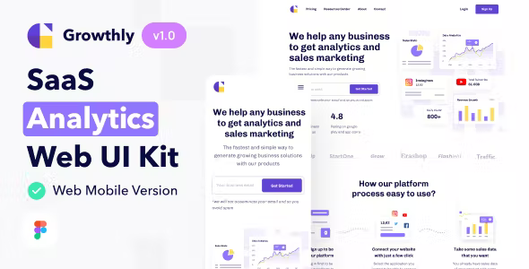 Growthly - SaaS Analytics and Sales UI Kit