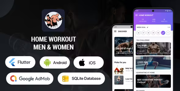 Home Workout for Men & Women - Flutter Android & iOS App