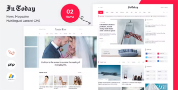 Intoday - News, Magazine Multilingual Laravel CMS