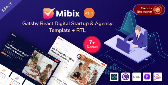 Mibix - Gatsby React Tech Startup & Digital Services Template