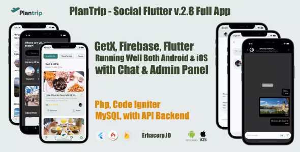 PlanTrip - Social Travel Flutter Full App with Chat | Web Admin Panel | Google Admob