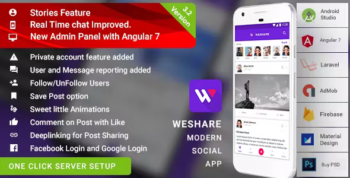 Social Media Android App with Angular Admin - Laravel (PHP) Backend - Complete App - WeShare