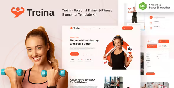 Treina – Personal Trainer & Fitness Elementor Template Kit