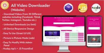 All Video Downloader Web - Javascript ,PHP 2 templates in 1
