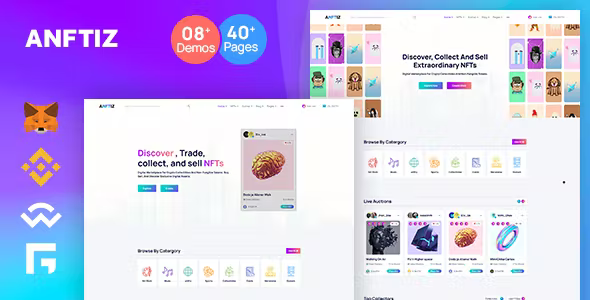 Anftiz - NFT Marketplace and Landing page Template