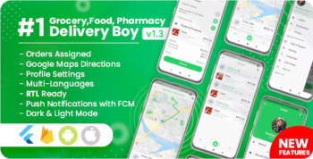 Delivery Boy for Groceries, Foods, Pharmacies, Stores Flutter App