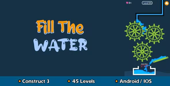Fill The Water - HTML5 Game (Construct 3)
