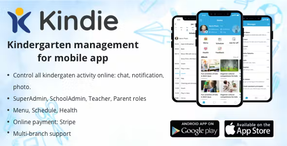 Kindie App - Multi branch kindergarten management mobile app