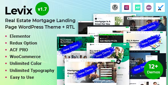 Levix - Real Estate Mortgage WordPress Theme