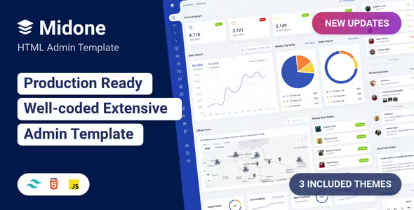 Midone - Tailwind 4+ HTML Admin Dashboard Template