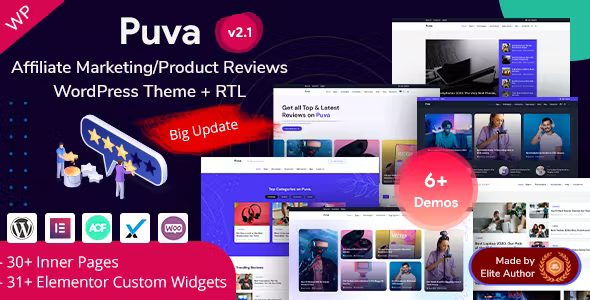 Puva - Online Blogging & Affiliate Product Reviews WordPress Theme