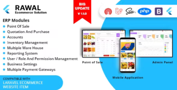 Rawal – Flutter & Laravel Ecommerce Solution with POS for Single & Multiple Location Business Brand