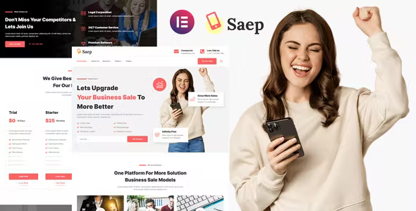 Saep - eCommerce App SaaS Showcase Elementor Template Kit