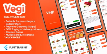 Vegi - The Ultimate Grocery - Food - Milk - Medicine Ordering & Delivery app UI kit (Flutter)
