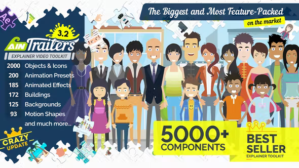 AinTrailers - Explainer Video Toolkit with Character Animation Builder