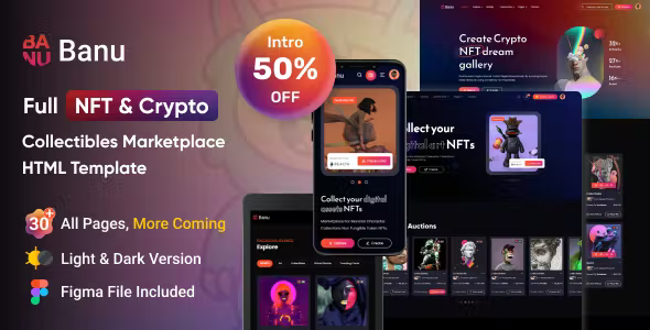 Banu - NFT Marketplace HTML Template