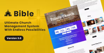 Bible - Church Management System With Shop, Donation, Sermon, Blog, Event, Role, Attendance & More