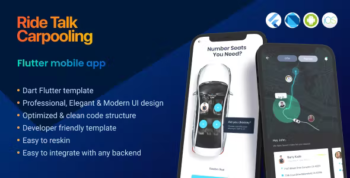 Carpooling Android + iOS cross-platform frontend App template - Flutter 2 - Ride Talk