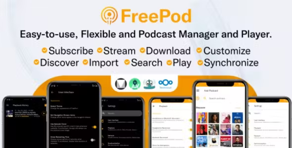 FreePod v1.0 - Easy-to-use and flexible podcast manager and player + Admob + Java + Facebook Ads