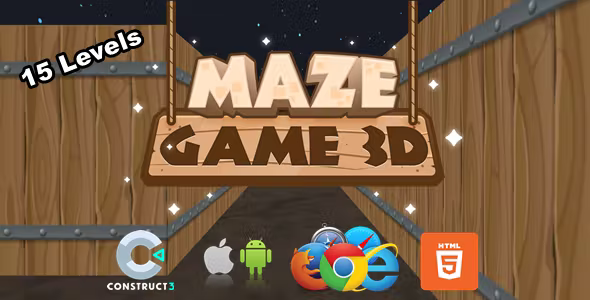 Maze Game 3D - 3D Game - HTML5/Mobile - (C3p)