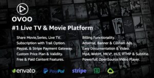 OVOO - Live TV & Movie Portal CMS with Membership System