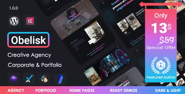 Obelisk - Agency Portfolio & Creative WordPress Theme