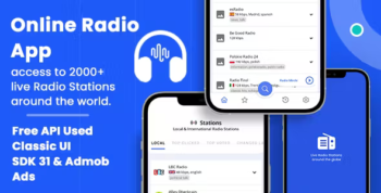 Radio App - Live Online Radio Stations : Android Radio App with Admob Ads