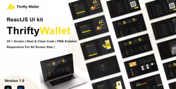 Thriftywallet - ReactJS UI kit for Crypto Wallet ( Cryptocurrency), reward points, and FIAT currency