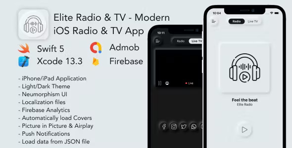 Elite Radio & TV - Modern iOS Radio & TV App