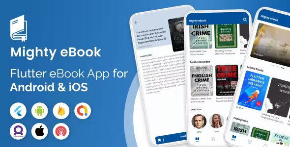 Mighty eBook - Flutter eBook Reader App with php backend
