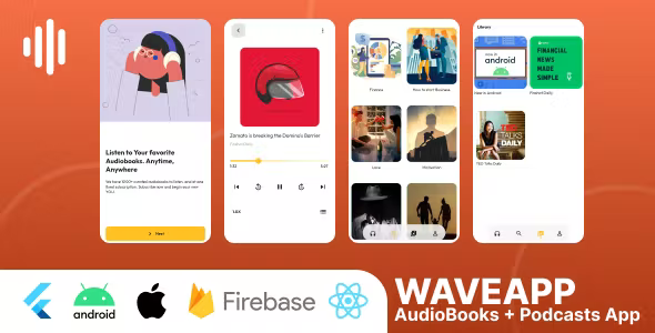 WaveApp-Flutter AudioBook and Podcast App with Admin using Firebase