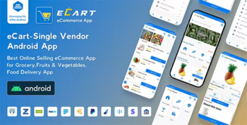 eCart - Grocery, Food Delivery, Fruits & Vegetable store, Full Android Ecommerce App
