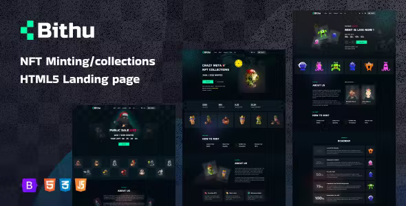 Bithu - NFT Minting/Collection Landing Page HTML5 Template