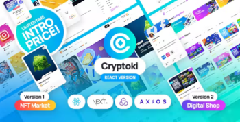 Cryptoki - React Template for Digital and NFT Marketplace
