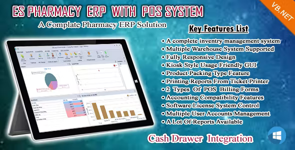 ES Pharmacy ERP ,POS , Accounts , Inventory and Warehouse Management