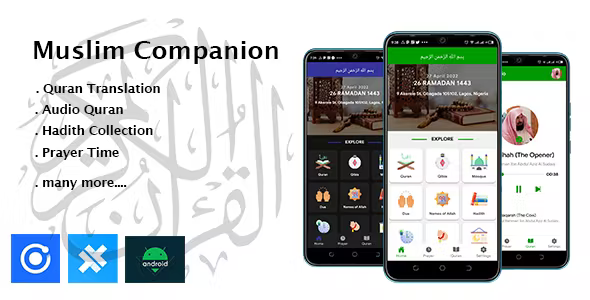 Muslim Companion - Ionic 6 Quran, Hadith, Prayer Time, Android and iOS Application