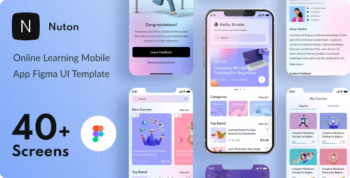 Nuton - Online Learning Mobile App Figma UI Template