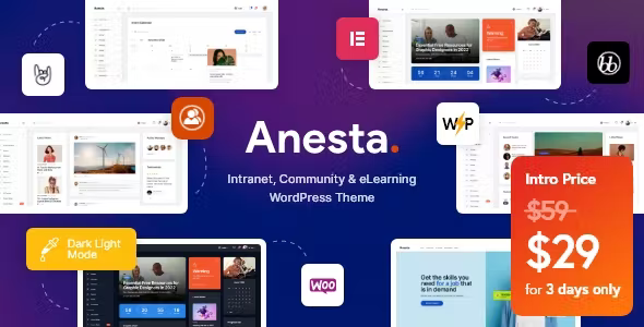 Anesta - Intranet, Extranet, Community and BuddyPress WordPress Theme