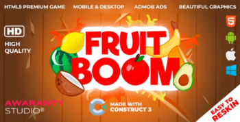 Fruit Boom - HTML5 Game (Construct 3 | AdMob | APK)