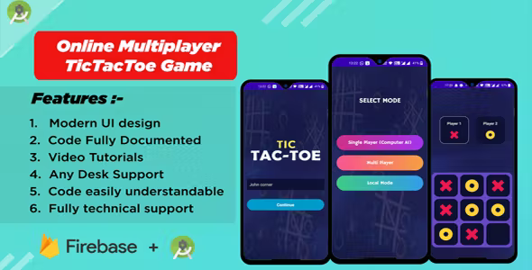 Multi Player Tic Tac Toe Game using Firebase Realtime Database