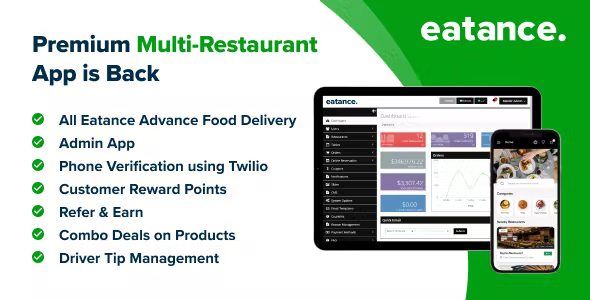 Premium Online Food Delivery & Multi Restaurant Aggregator Feature Rich Solution From Eatance