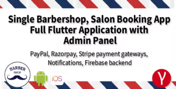 Single Barbershop, Salon Booking App - Full Flutter Application with Admin Panel (Android+iOS)