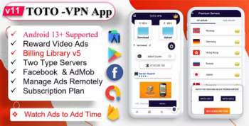 TOTO - VPN - VPN App - Facebook Ads - Admob Ads - Ads Manage Remotely - VPN - VPN Subscription Plan
