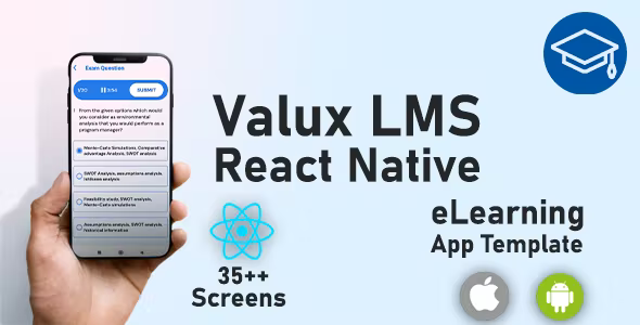 Valux LMS - React Native Learning Management Template for Android and IOS App