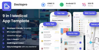 18 Template - Doctor Appointment Booking - Hospital management POS system - Medicine Delivery - Doctopro