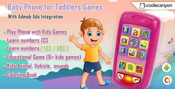 Android Baby Phone for toddlers - Kids app, kids Game, Numbers, Animals & Music (Android 12)