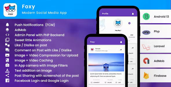 Anonymous Social Network Android App - Laravel PHP Backend - Anonymous Complete App - Foxy