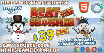 Beat the Snowmen 3D HTML5 Game - With Construct 3 File